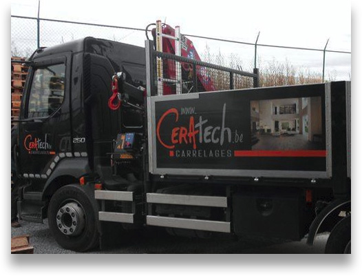 lettrage d un camion dans la region de liege